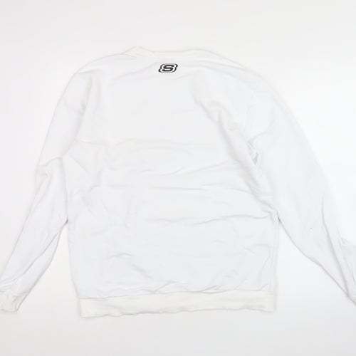 Skechers Men’s White XS Pullover Sweatshirt Logo Graphic Lightweight