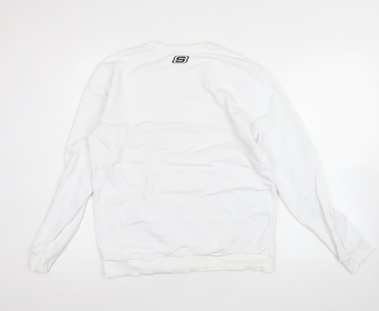 Skechers Men’s White XS Pullover Sweatshirt Logo Graphic Lightweight