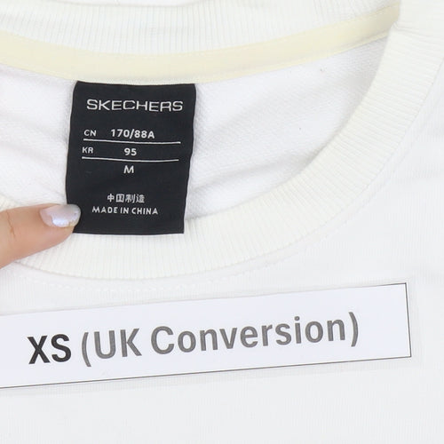 Skechers Men’s White XS Pullover Sweatshirt Logo Graphic Lightweight