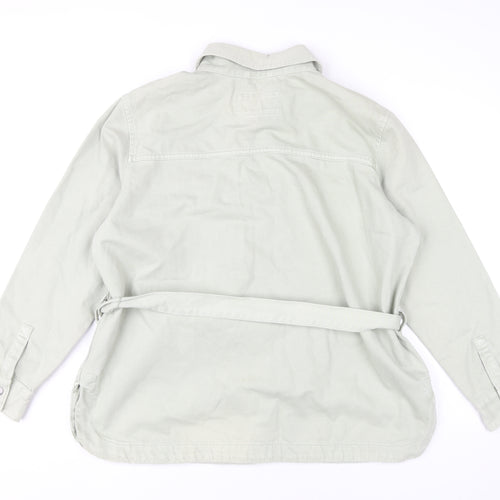 Marks and Spencer Women’s Green Cotton Belted Jacket Size 16