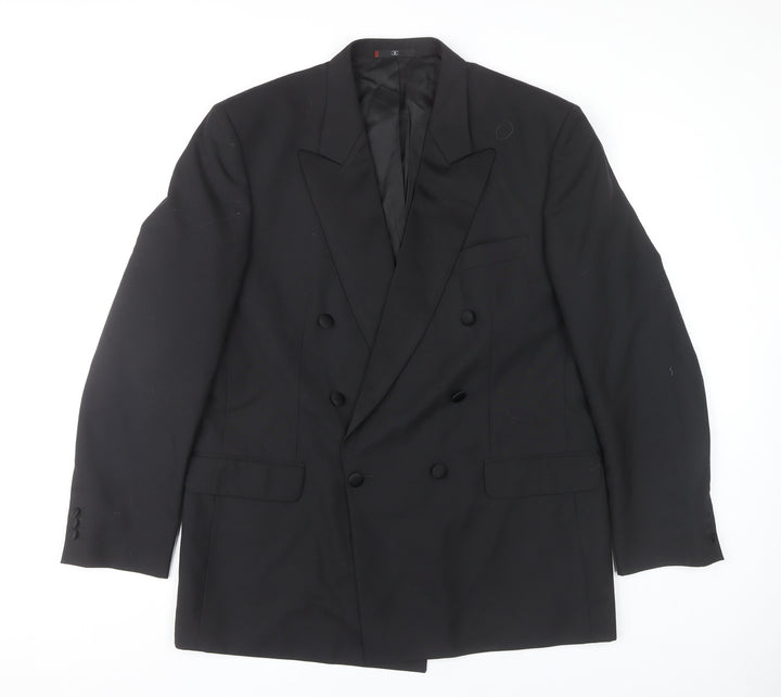 Ciro Citterio Men's Black 44L Wool Blend Double-Breasted Blazer