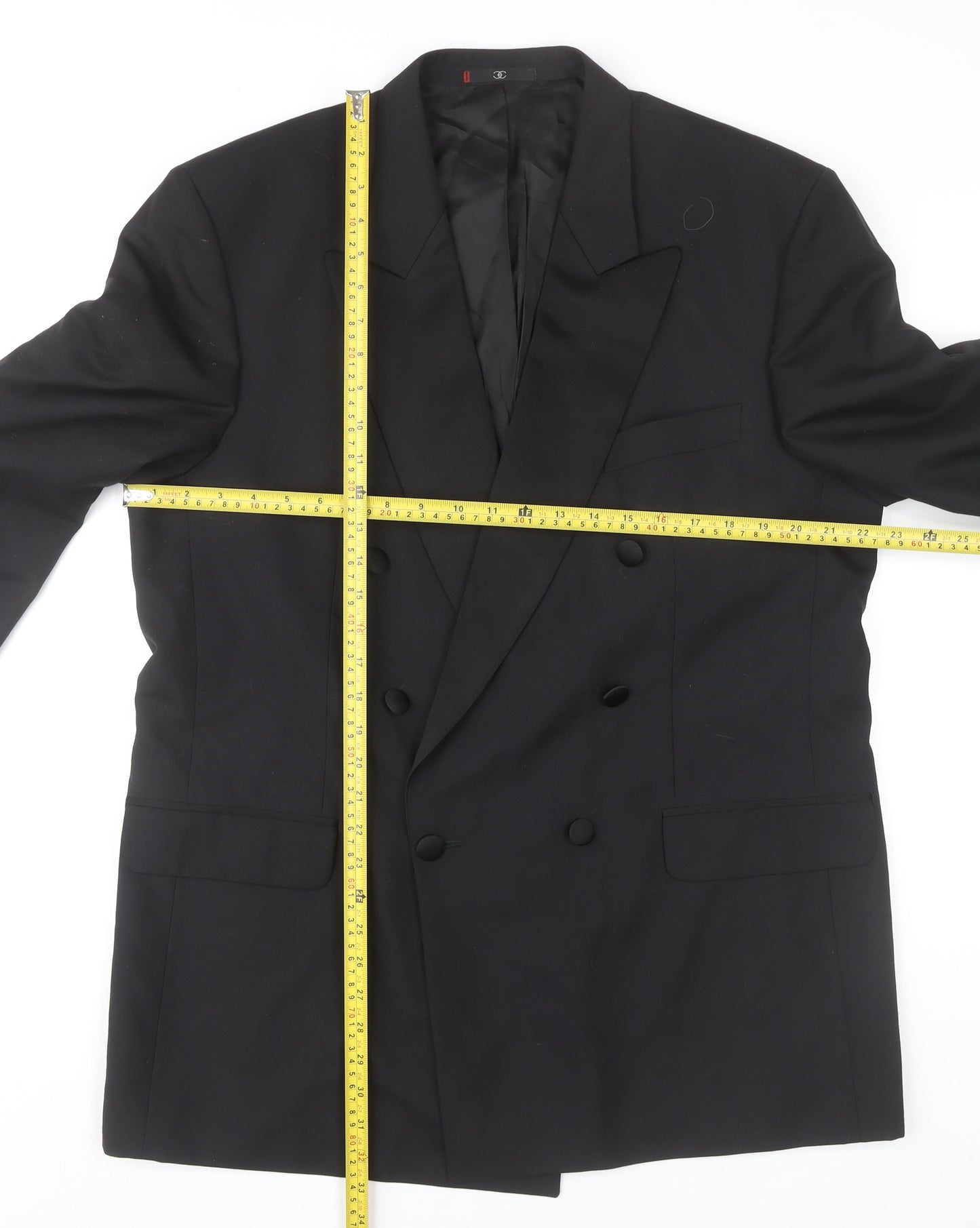 Ciro Citterio Men's Black 44L Wool Blend Double-Breasted Blazer