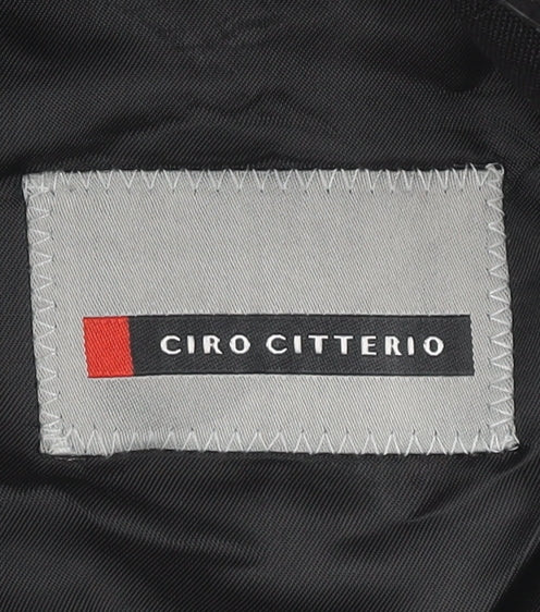 Ciro Citterio Men's Black 44L Wool Blend Double-Breasted Blazer