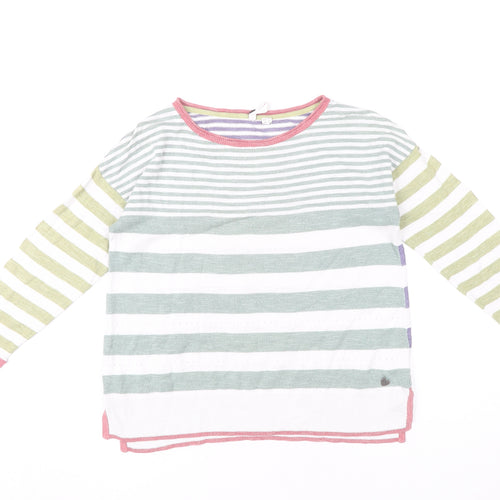White Stuff Women's Multicoloured Striped Boat Neck Jumper Size 10