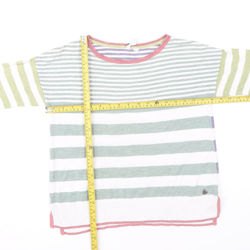 White Stuff Women's Multicoloured Striped Boat Neck Jumper Size 10