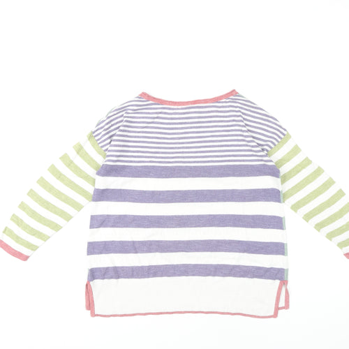 White Stuff Women's Multicoloured Striped Boat Neck Jumper Size 10