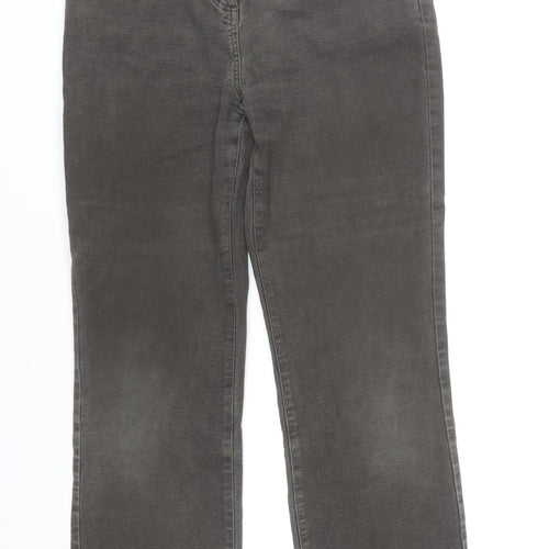 Boden Women’s Grey Straight Leg Jeans Size 12 Tall Stretch Denim