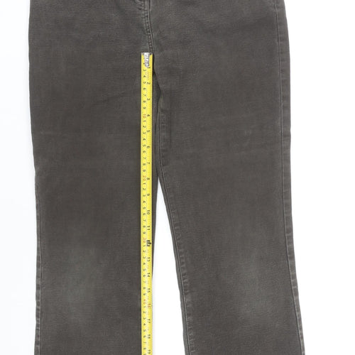 Boden Women’s Grey Straight Leg Jeans Size 12 Tall Stretch Denim
