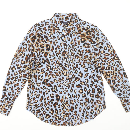 Marks and Spencer Women’s Multicoloured Leopard Print Button-Up Shirt Size 6