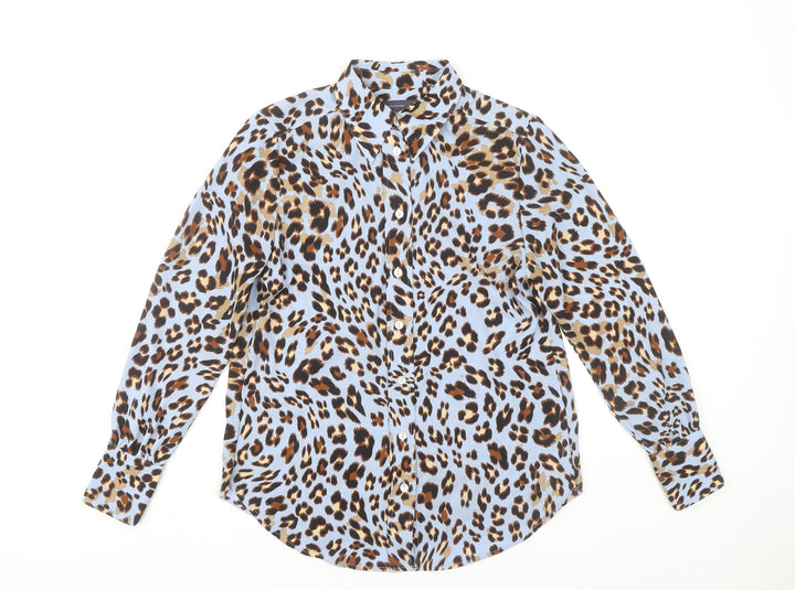 Marks and Spencer Women’s Multicoloured Leopard Print Button-Up Shirt Size 6