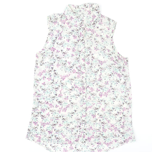 New Look Women's Multicoloured Floral Sleeveless Blouse Size 10