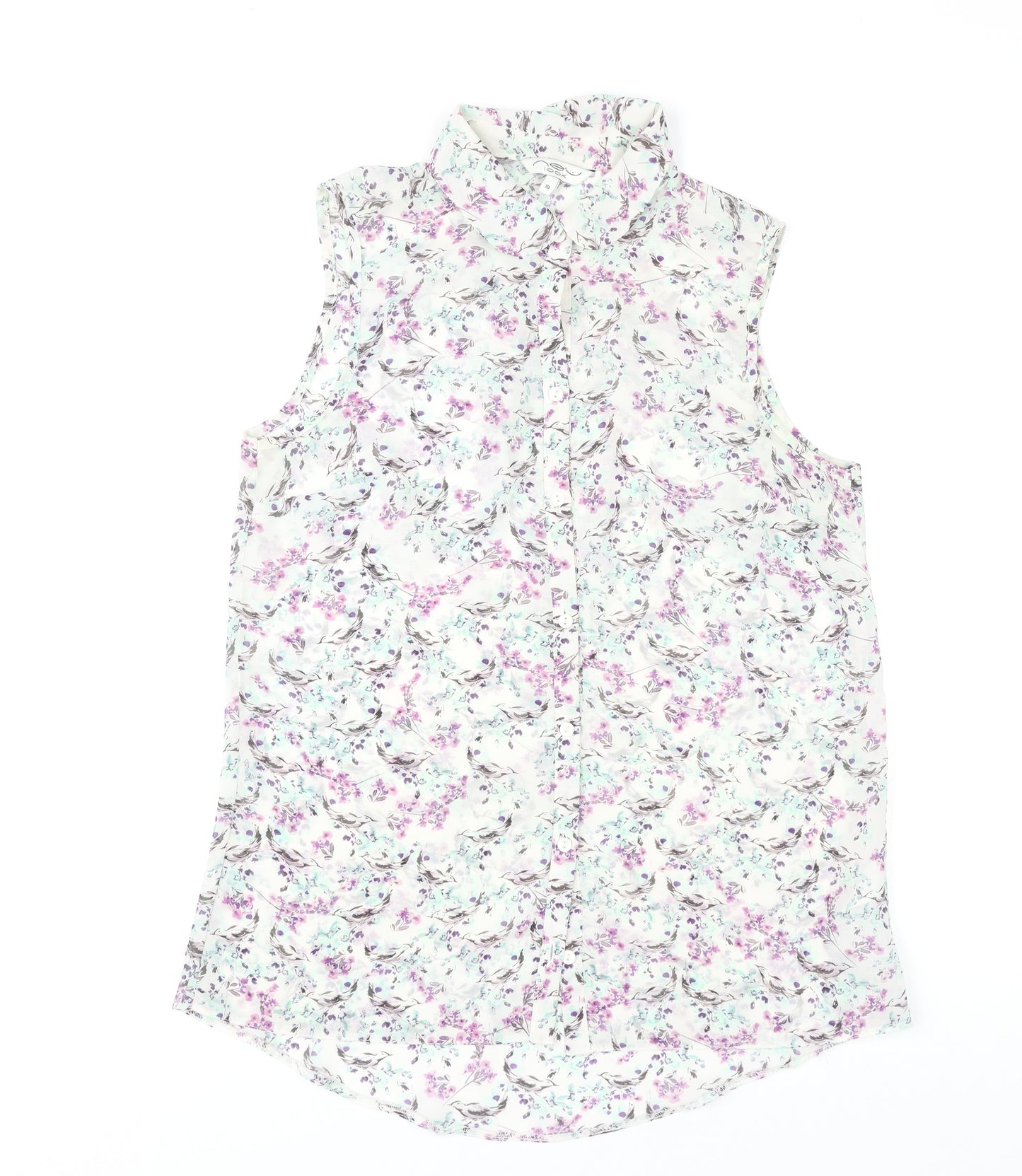 New Look Women's Multicoloured Floral Sleeveless Blouse Size 10