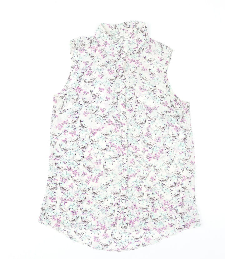 New Look Women's Multicoloured Floral Sleeveless Blouse Size 10