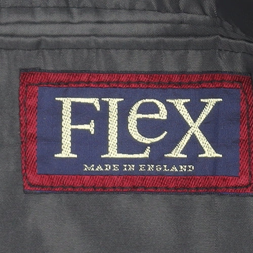 Flex Men's Grey 40R Double-Breasted Peak Lapel Blazer