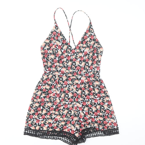 ASOS Women’s Multicoloured Floral Lace Trim Size 8 Summer Playsuit