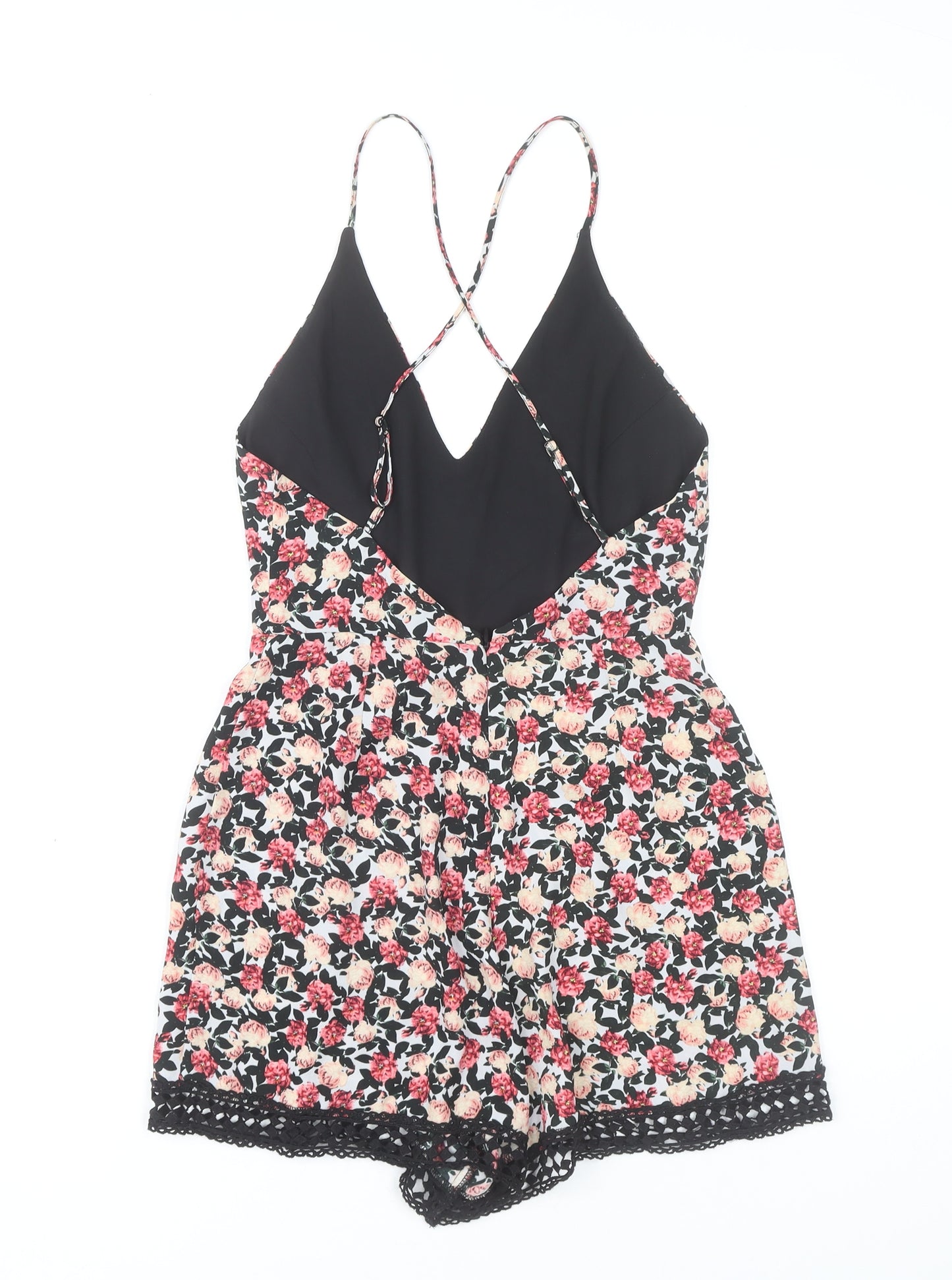 ASOS Women’s Multicoloured Floral Lace Trim Size 8 Summer Playsuit