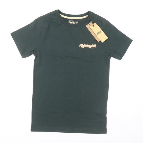 Lightning Bolt Women's Green Cotton Crew Neck T-Shirt Size 12 Summer Surf