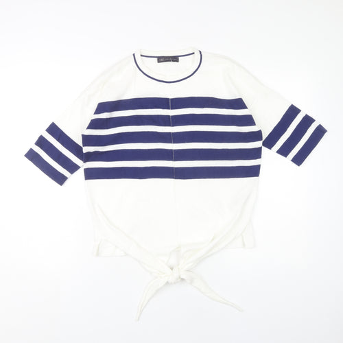 Marks and Spencer Women's Multicoloured S Striped Cotton Pullover