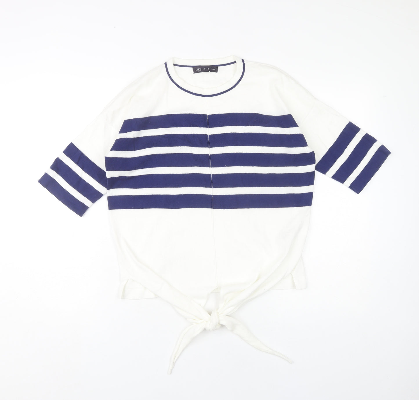 Marks and Spencer Women's Multicoloured S Striped Cotton Pullover