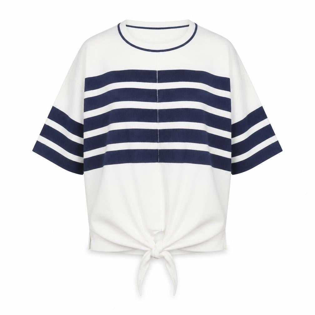 Front view of Marks & Spencer Women's Multicoloured S Striped Cotton Pullover