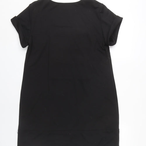 BHS Women’s Black Shift Dress Size 18 Short Sleeve Square Neck Workwear