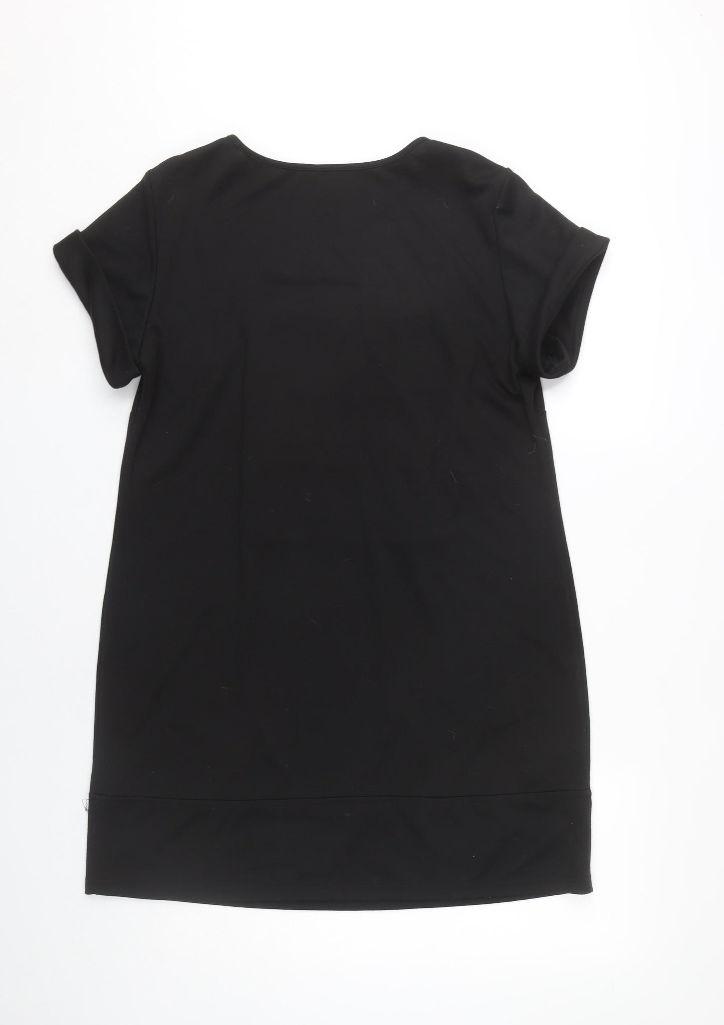 BHS Women’s Black Shift Dress Size 18 Short Sleeve Square Neck Workwear