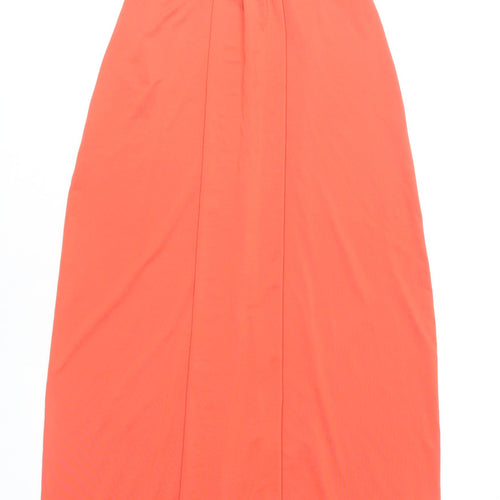 Select Women’s Orange Maxi Dress Size 12 Halter Neck Sleeveless