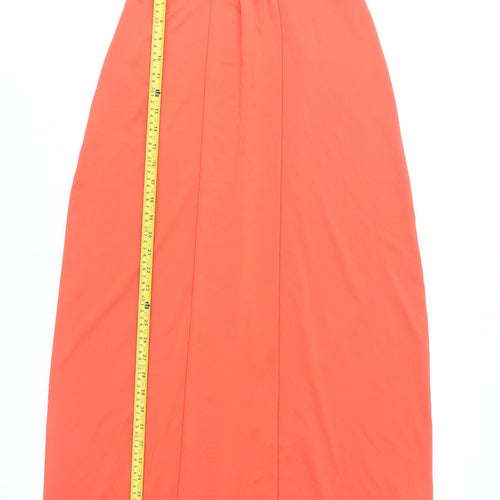 Select Women’s Orange Maxi Dress Size 12 Halter Neck Sleeveless