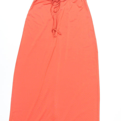 Select Women’s Orange Maxi Dress Size 12 Halter Neck Sleeveless