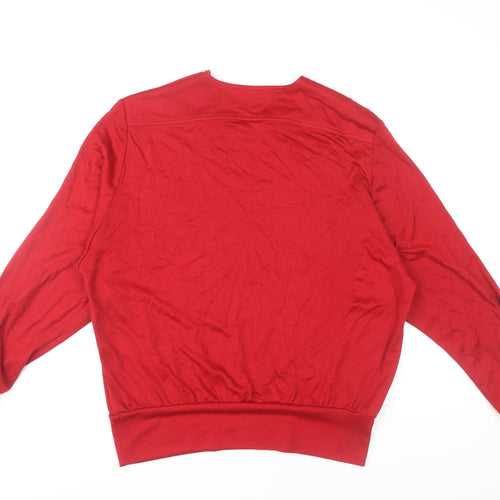Country Casuals Women’s Red Wool Blend Boat Neck Button Blouse M