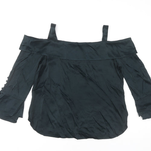 Mint Velvet Women’s Black Off Shoulder Blouse Size 16