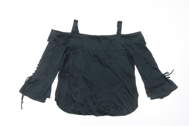 Mint Velvet Women’s Black Off Shoulder Blouse Size 16