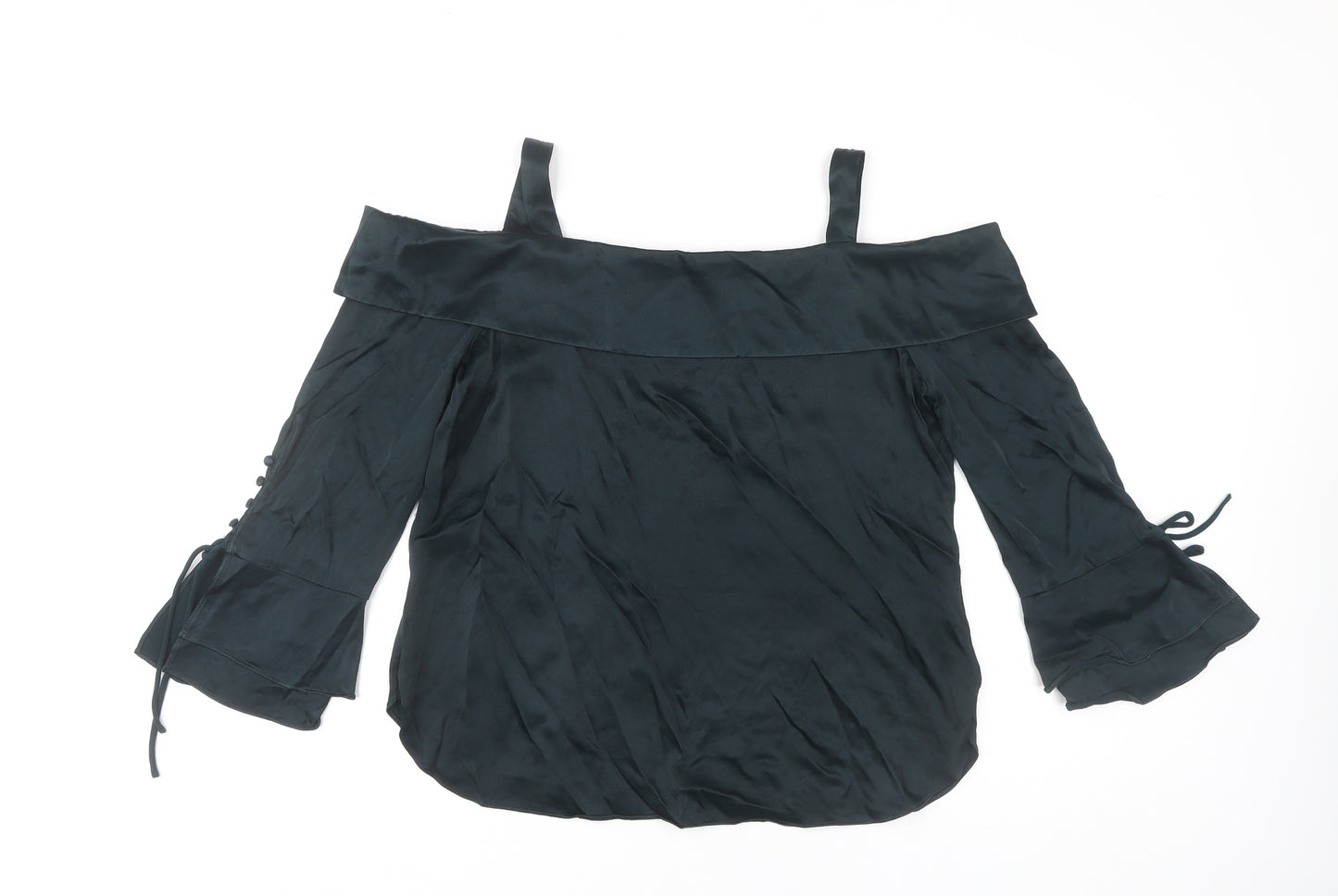 Mint Velvet Women’s Black Off Shoulder Blouse Size 16
