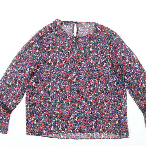 Papaya Womens Multicoloured Floral Chiffon Blouse Size 14