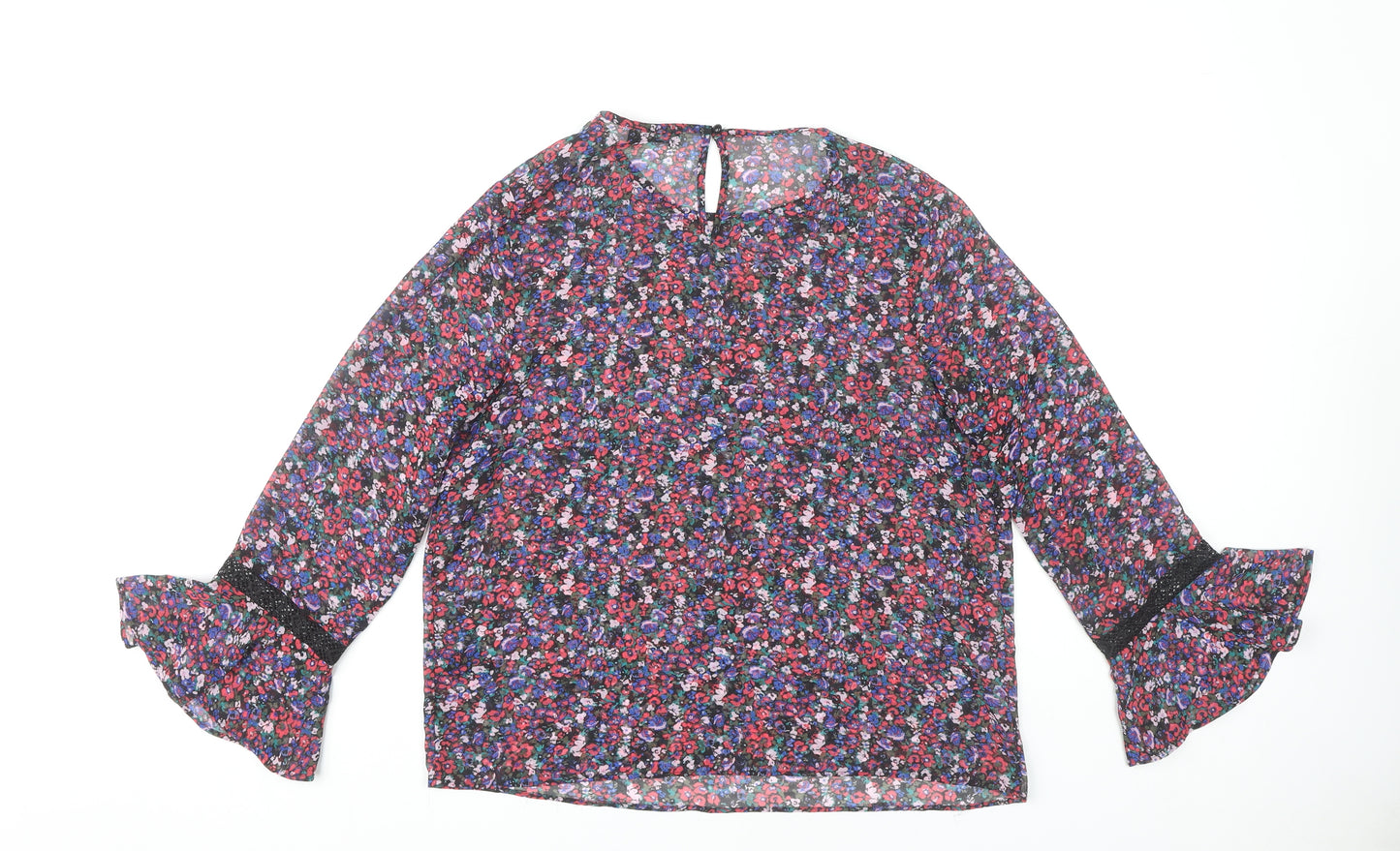 Papaya Womens Multicoloured Floral Chiffon Blouse Size 14