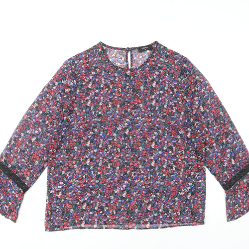 Papaya Womens Multicoloured Floral Chiffon Blouse Size 14