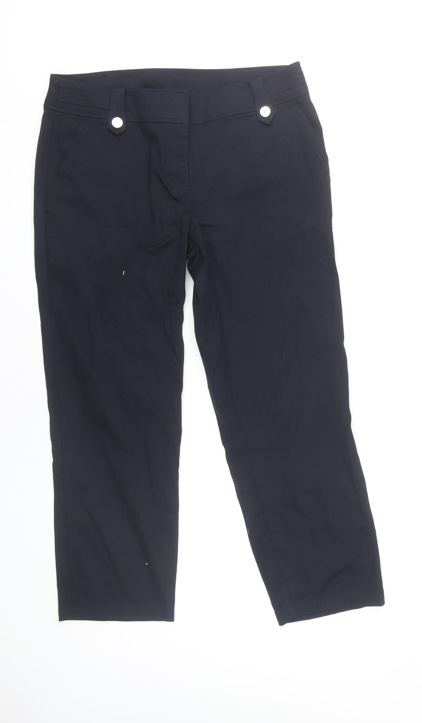 Wallis Women’s Black Size 12 Capri Trousers Cotton Stretch