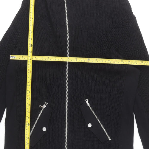 Next Women’s Black Cotton Full Zip High Neck Jumper UK 14