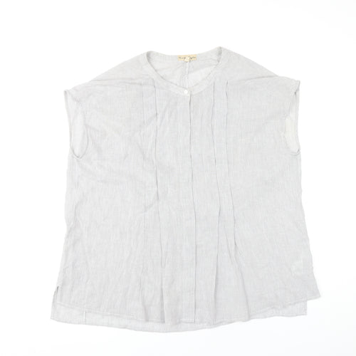 Phase Eight Women’s Grey Cotton Sleeveless Blouse UK 12
