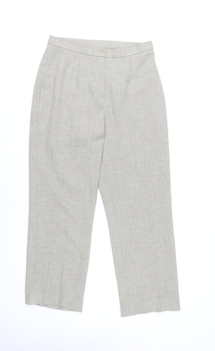 Amaranto Women’s Grey Size 12 Straight Leg Pleated Dress Trousers