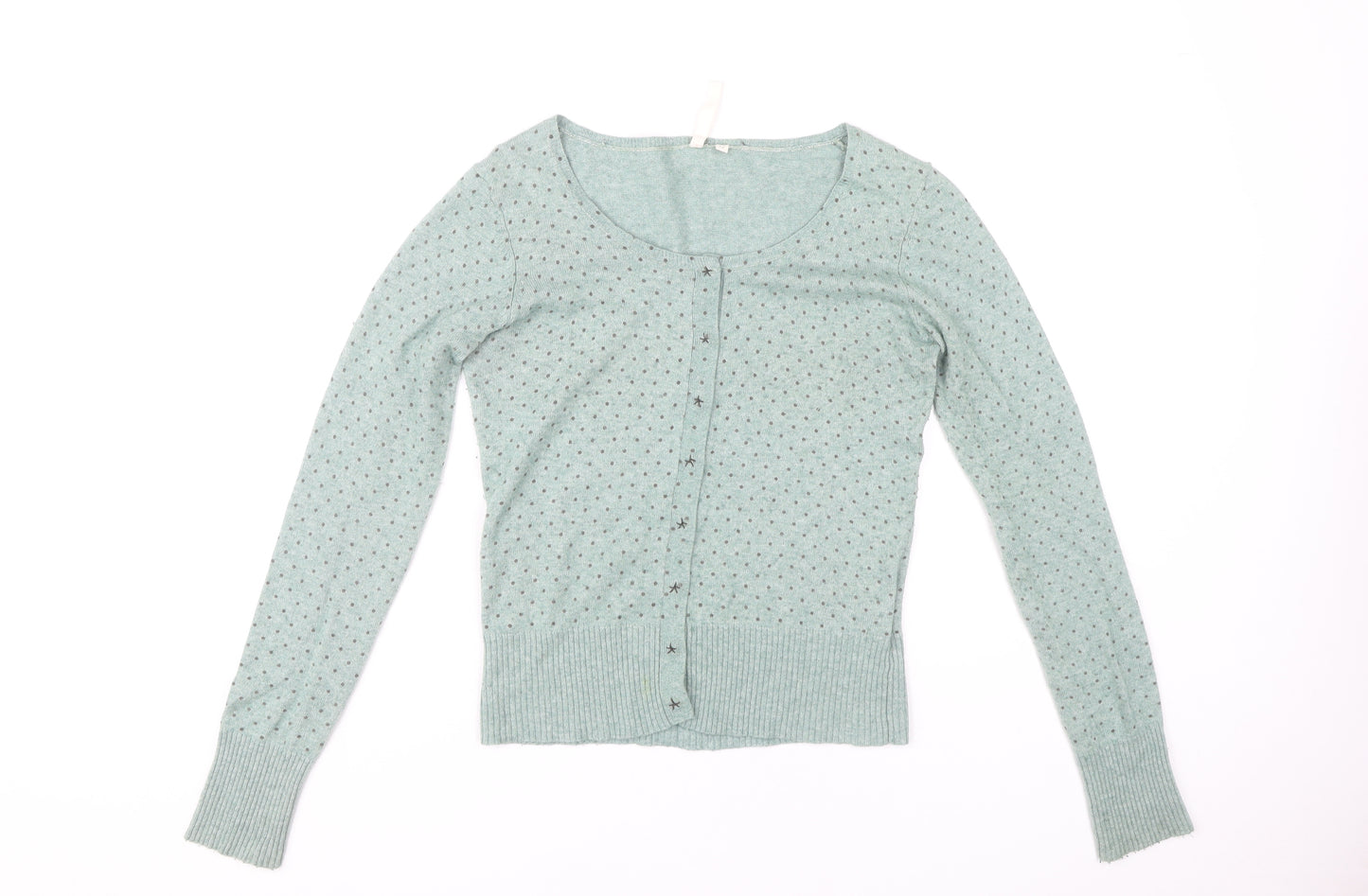 White Stuff Women's Green Polka Dot Cardigan Size 12