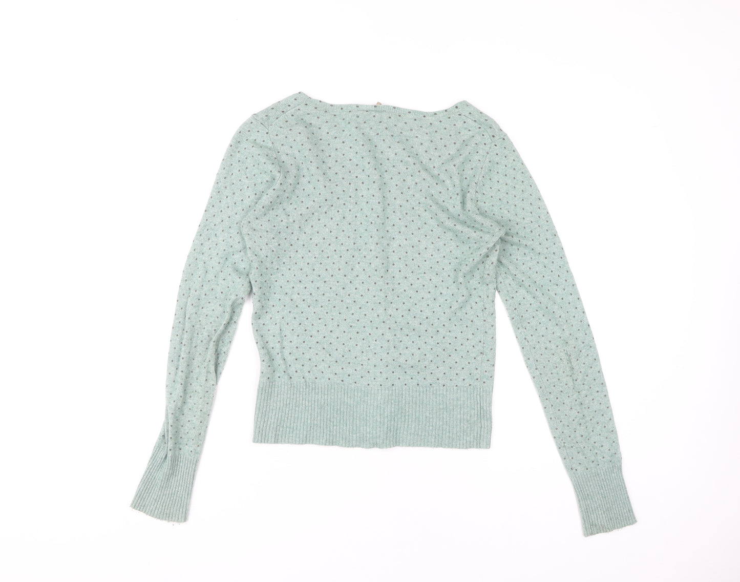 White Stuff Women's Green Polka Dot Cardigan Size 12