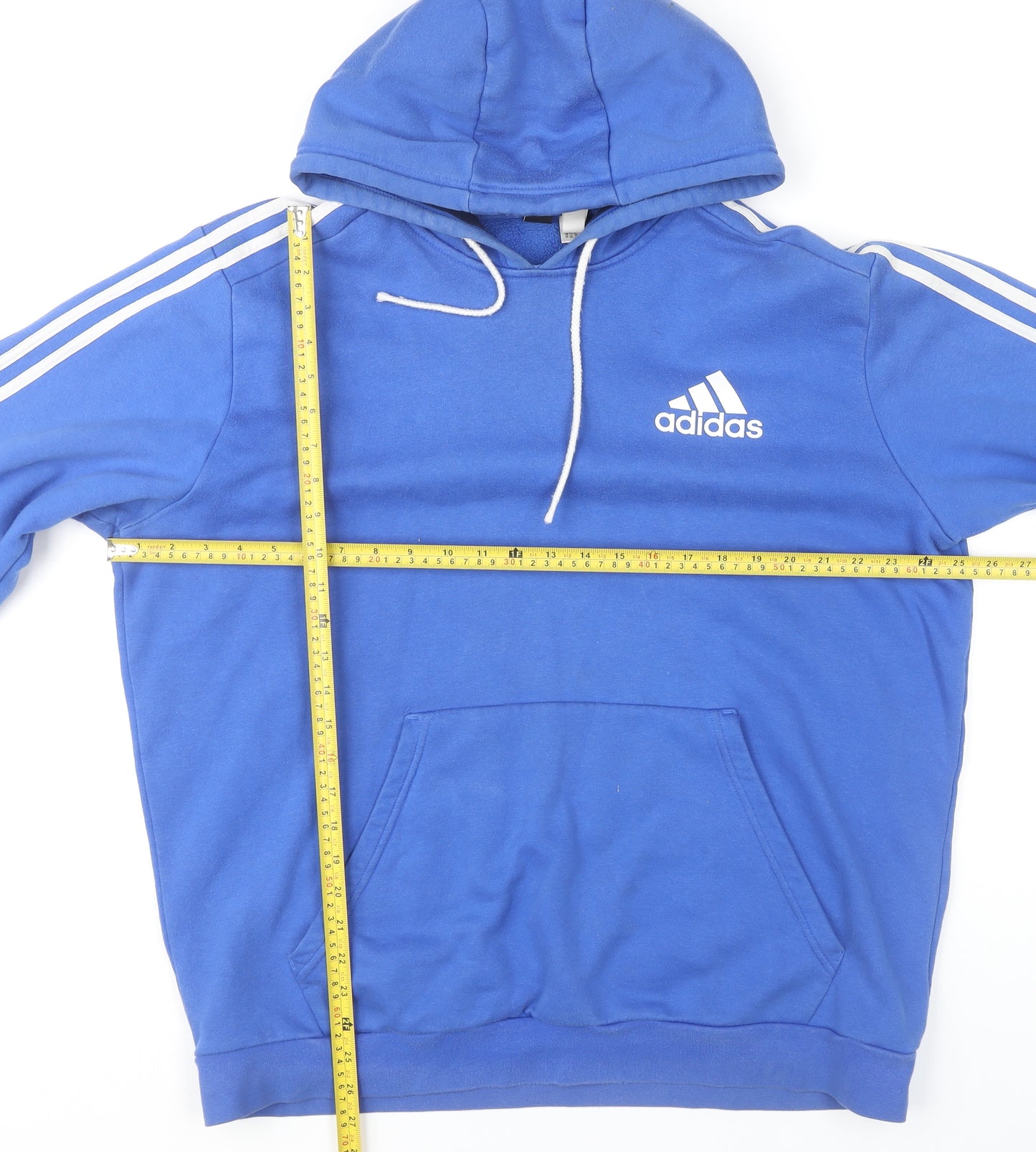 Adidas Men's Blue Pullover Hoodie XL Logo Fleece Long Sleeve Sportswear