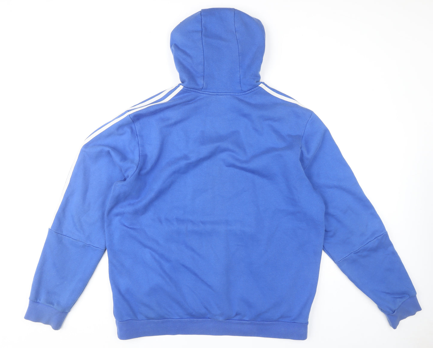 Adidas Men's Blue Pullover Hoodie XL Logo Fleece Long Sleeve Sportswear