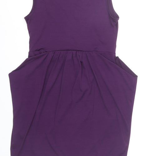 Apricot Women’s Purple V-Neck Wrap Knee Length Dress S
