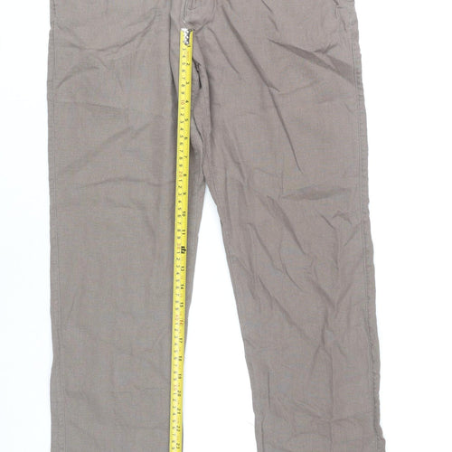 Tommy Hilfiger Men's Brown Linen Chino Trousers Size 34 Regular Fit