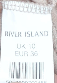 River Island Women’s Beige Midi Skirt Size 10 Polyester Elastic Waist