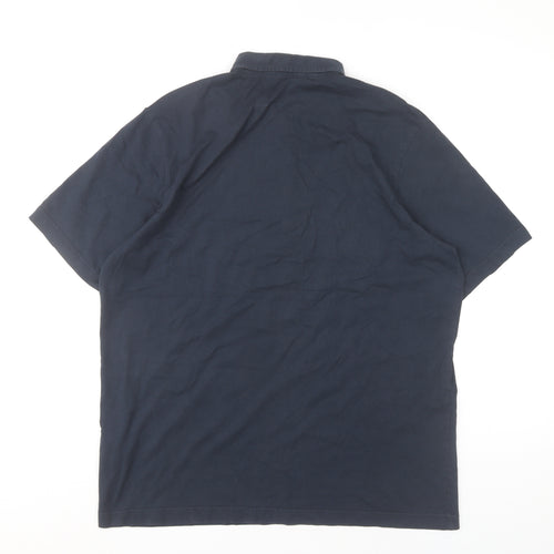Farah Men’s Blue Cotton Short Sleeve Polo Shirt L Casual