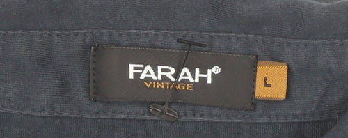 Farah Men’s Blue Cotton Short Sleeve Polo Shirt L Casual