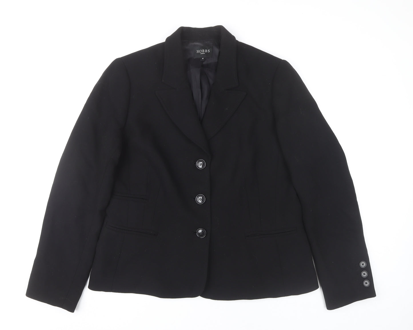 Hobbs Women’s Black Wool Blazer Size 16 Classic Workwear